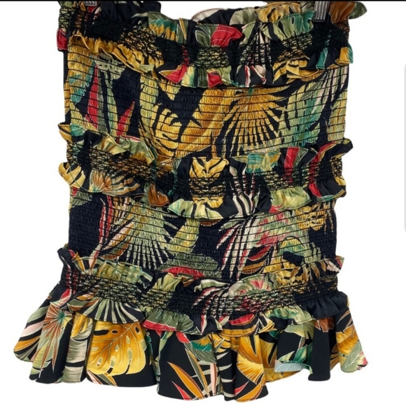 🇺🇲Petersyn | Chandler Black Floral Smocked Ravello Pencil Skirt | NWT - Picture 3 of 6